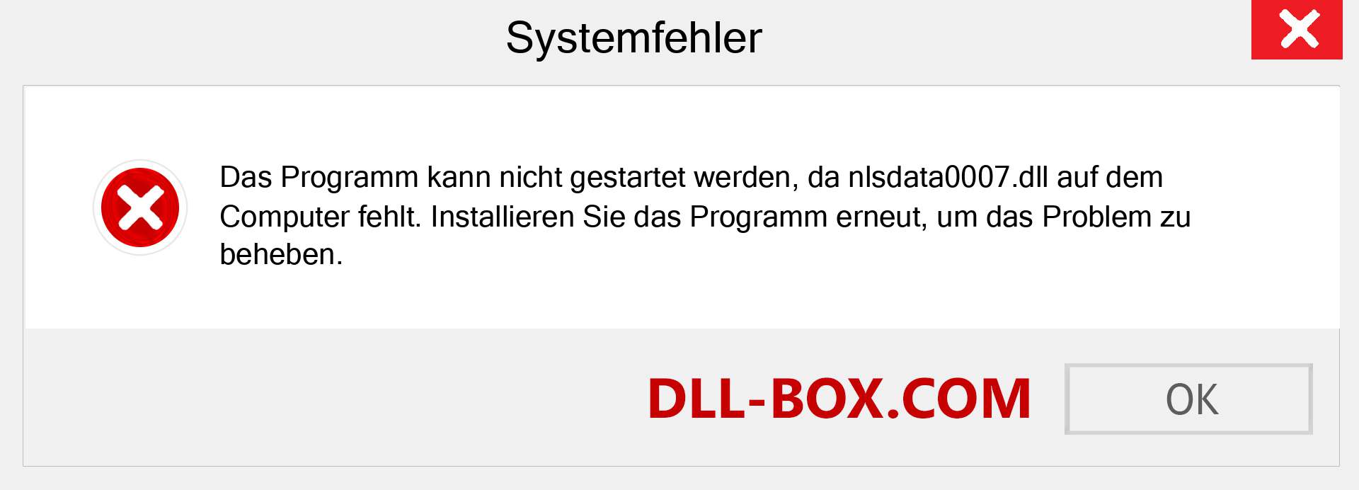 nlsdata0007.dll-Datei fehlt?. Download für Windows 7, 8, 10 - Fix nlsdata0007 dll Missing Error unter Windows, Fotos, Bildern