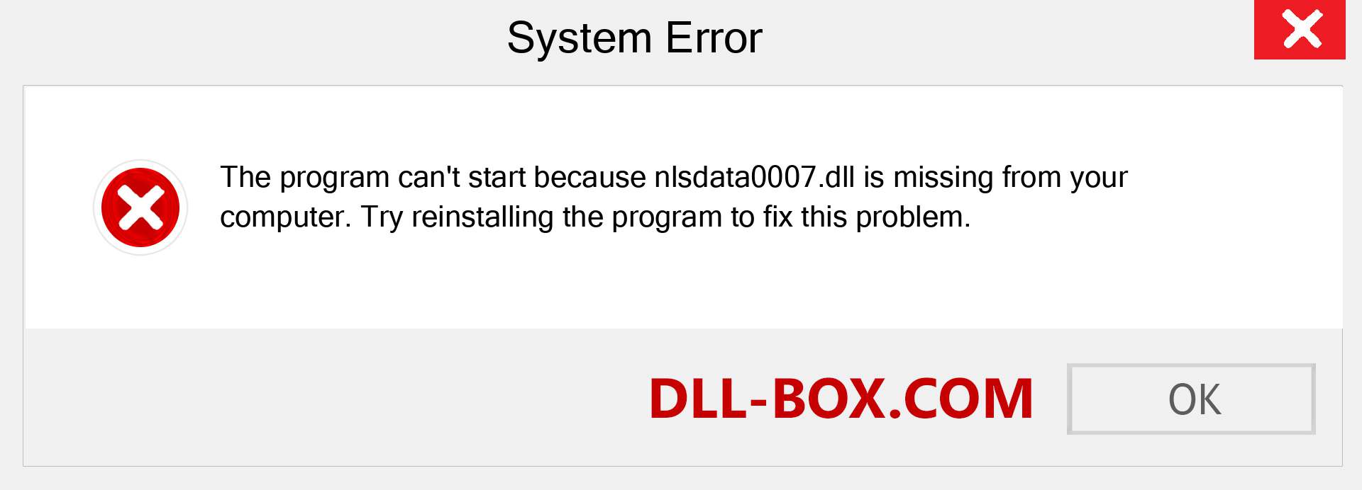  nlsdata0007.dll file is missing?. Download for Windows 7, 8, 10 - Fix  nlsdata0007 dll Missing Error on Windows, photos, images